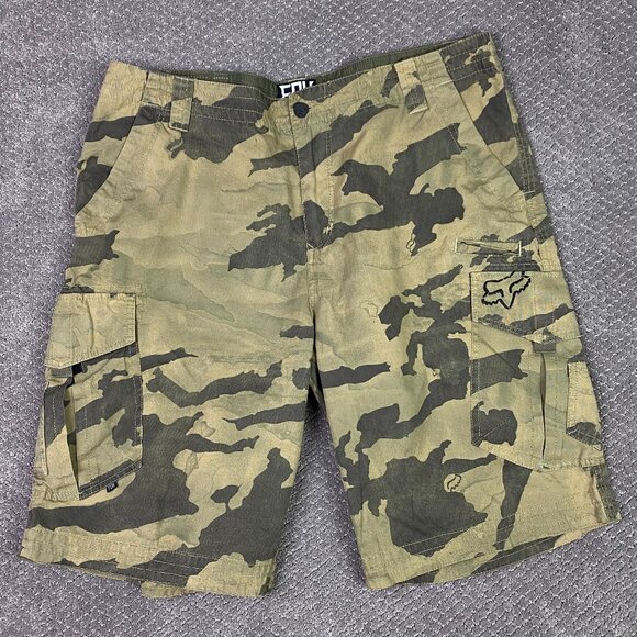 Vintage Fox Camo Cargo Shorts Men's 42 Camouflage Racing Y2K - Picture 1 of 13